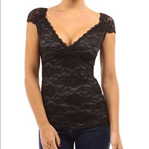 Black and Grey Lace Tank